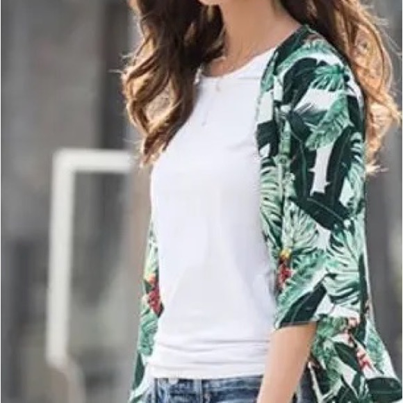 Rachel Zoe tropical print Kimono duster/ beach cover up - Picture 5 of 11